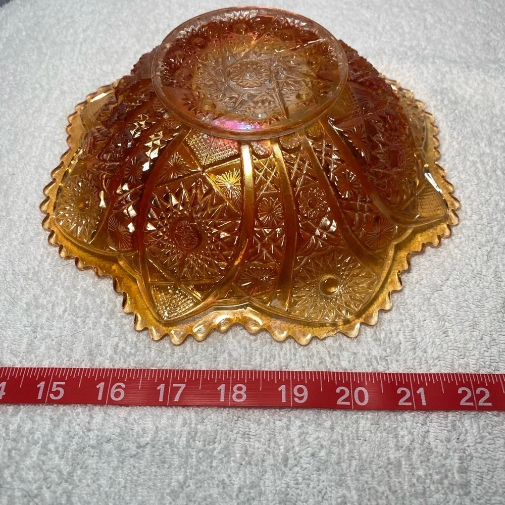 Vintage Amber Sunflower Round Serving Dish - Picture 7 of 9